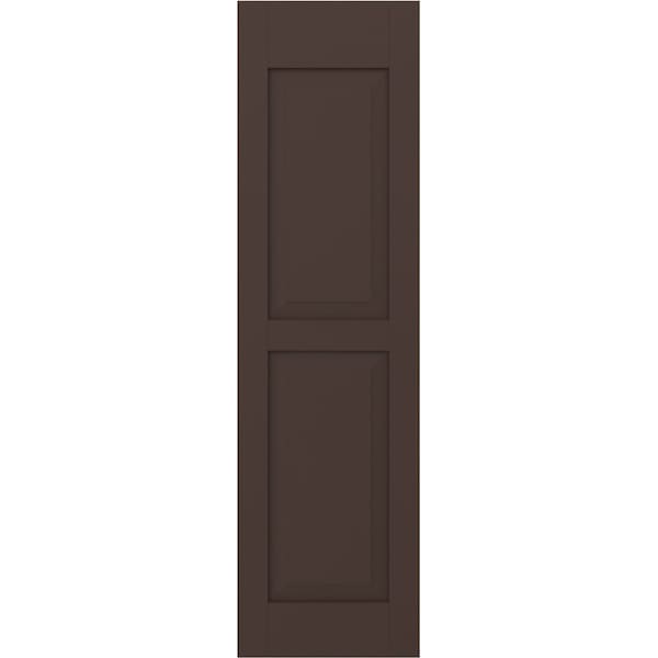 Ekena Millwork Americraft 2 Equal Raised Panel Exterior Real Wood Shutters, RW101RP12X34TBH, PR - RW101RP12X34TBH