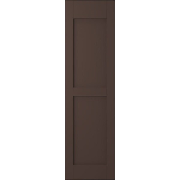 Ekena Millwork Americraft 2 Equal Raised Panel Exterior Real Wood Shutters, RW101RP12X34TBH, PR - RW101RP12X34TBH