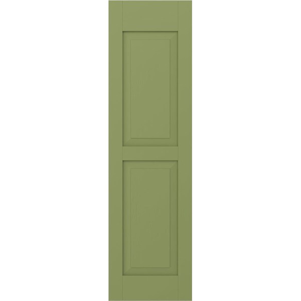 Ekena Millwork Americraft 2 Equal Raised Panel Exterior Real Wood Shutters, RW101RP18X40MGH, PR - RW101RP18X40MGH