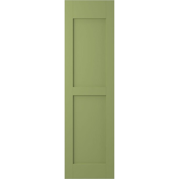 Ekena Millwork Americraft 2 Equal Raised Panel Exterior Real Wood Shutters, RW101RP18X40MGH, PR - RW101RP18X40MGH