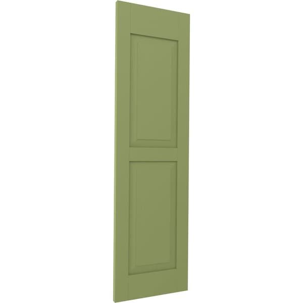 Ekena Millwork Americraft 2 Equal Raised Panel Exterior Real Wood Shutters, RW101RP18X40MGH, PR - RW101RP18X40MGH