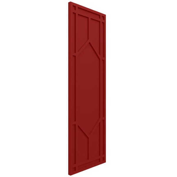 Ekena Millwork True Fit PVC Shaker Fixed Mount Shutters, Fire Red, 18W x 59H, PR - TFP001SK18X059BR