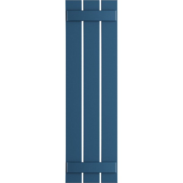 Ekena Millwork True Fit PVC Three Board Spaced Board-n-Batten Shutters, Sojourn Blue, 17 1/8W x 37H, PR - TFP101SBF17X037HB