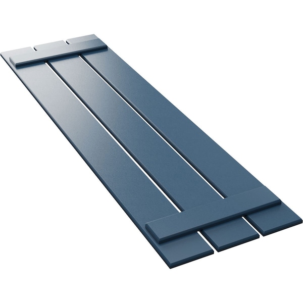 Ekena Millwork True Fit PVC Three Board Spaced Board-n-Batten Shutters, Sojourn Blue, 17 1/8W x 37H, PR - TFP101SBF17X037HB