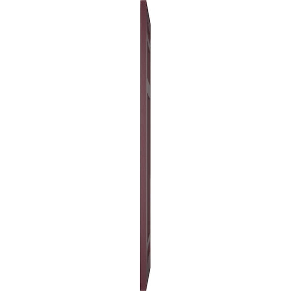Ekena Millwork True Fit PVC San Juan Capistrano Mission Style Fixed Mount Shutters, Wine Red, 15W x 43H, PR - TFP001SJ15X043WR