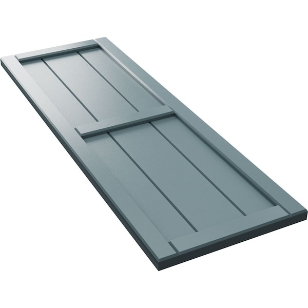 Ekena Millwork True Fit PVC, Three Board Framed Board-n-Batten Shutters, Peaceful Blue, 16 1/8W x 44H, PR - TFP101BF16X044SB
