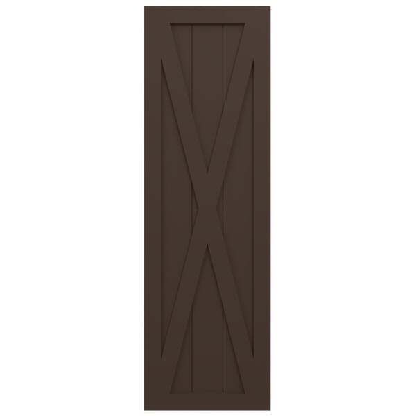 Ekena Millwork True Fit PVC Single X-Board Farmhouse Fixed Mount Shutters, Raisin Brown, 15W x 54H, PR - TFP001FH15X054TB
