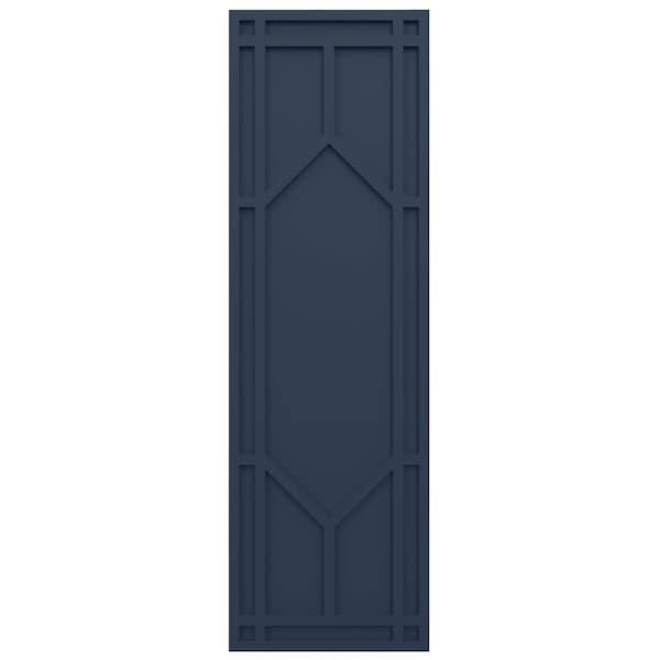 Ekena Millwork True Fit PVC Shaker Fixed Mount Shutters, Starless Night Blue, 12W x 28H, PR - TFP001SK12X028OB