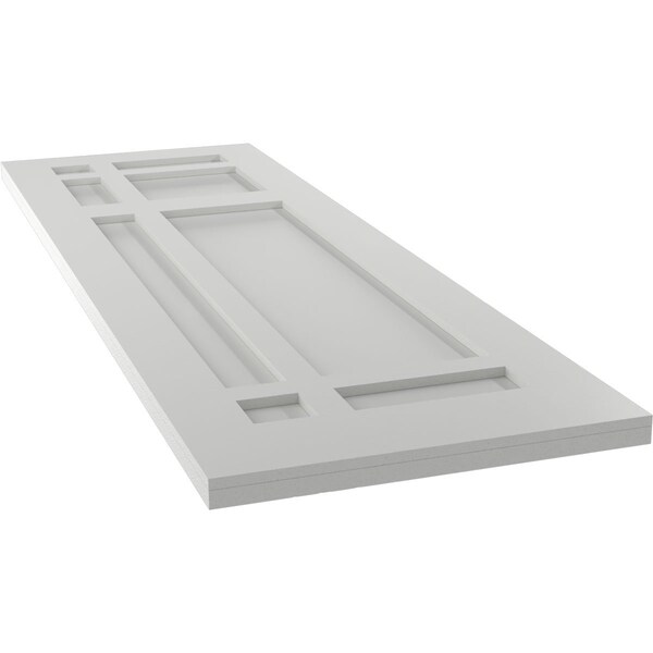Ekena Millwork True Fit PVC San Juan Capistrano Mission Style Fixed Mount Shutters, Hailstorm Gray, 12W x 37H, PR - TFP001SJ12X037ST