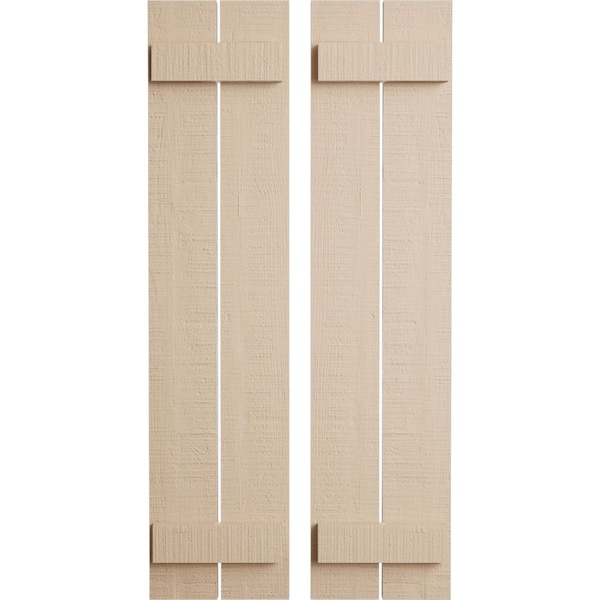 Ekena Millwork Rustic Two Board Spaced Board-n-Batten Rough Cedar Faux Wood Shutters, 11 1/2W x 40H, PR - SHUBSS11X40RCPR