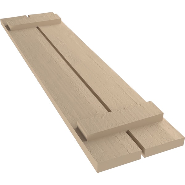 Ekena Millwork Rustic Two Board Spaced Board-n-Batten Rough Cedar Faux Wood Shutters, 11 1/2W x 40H, PR - SHUBSS11X40RCPR