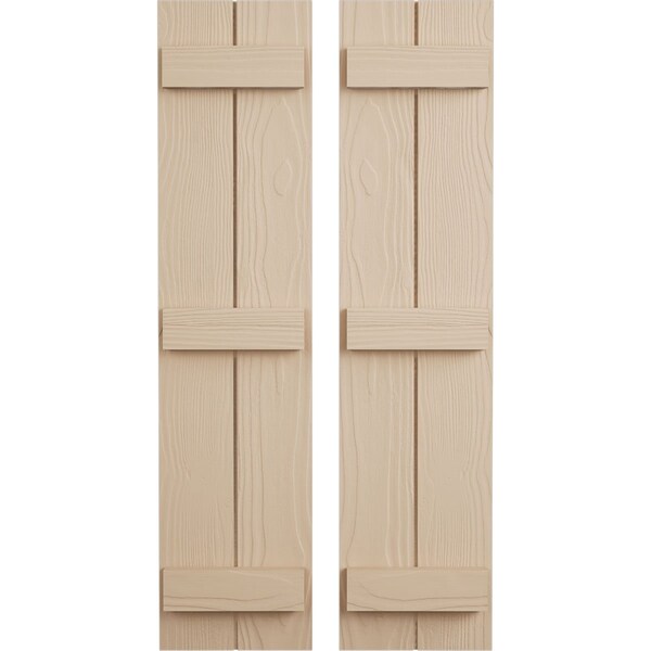 Ekena Millwork Rustic Two Board Joined Board-n-Batten Sandblasted Faux Wood Shutters, 11W x 80H, PR - SHUBJS11X80SDPR