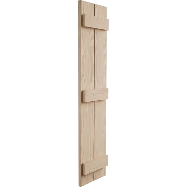 Ekena Millwork Rustic Two Board Joined Board-n-Batten Sandblasted Faux Wood Shutters, 11W x 80H, PR - SHUBJS11X80SDPR