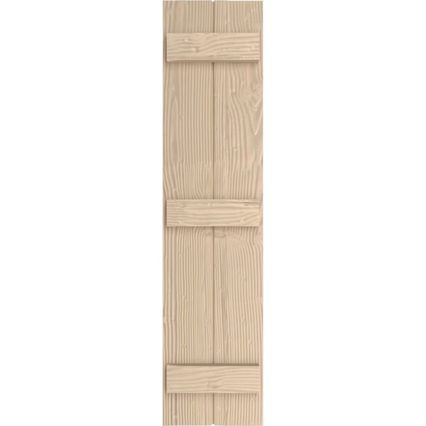 Ekena Millwork Rustic Two Board Joined Board-n-Batten Sandblasted Faux Wood Shutters, 11W x 80H, PR - SHUBJS11X80SDPR