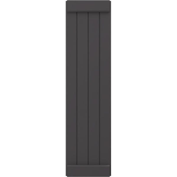 Ekena Millwork Americraft 4-Board Exterior Wood Joined Board-n-Batten Shutters w/ End Batten, ARW103BB414X49SMH, PR - ARW103BB414X49SMH