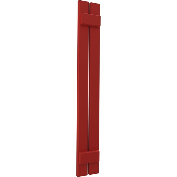 Ekena Millwork Americraft 2-Board (2 Batten) Exterior Real Wood Spaced Board-n-Batten Shutters, ARW101SB207X51BRH, PR - ARW101SB207X51BRH