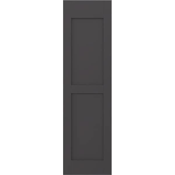 Ekena Millwork Americraft 2 Equal Flat Panel Exterior Real Wood Shutters, RW101FP12X78SMH, PR - RW101FP12X78SMH