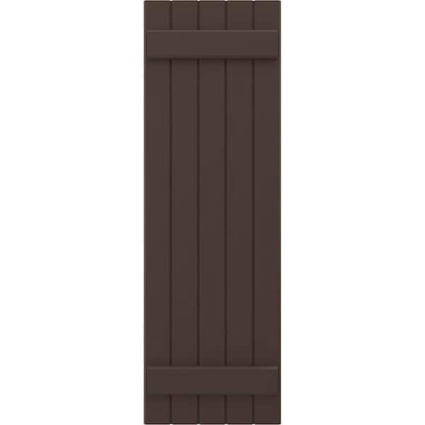 Ekena Millwork Americraft 5-Board (2 Batten) Exterior Real Wood Joined Board-n-Batten Shutters, ARW101BB518X49TBH, PR - ARW101BB518X49TBH