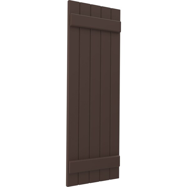 Ekena Millwork Americraft 5-Board (2 Batten) Exterior Real Wood Joined Board-n-Batten Shutters, ARW101BB518X49TBH, PR - ARW101BB518X49TBH