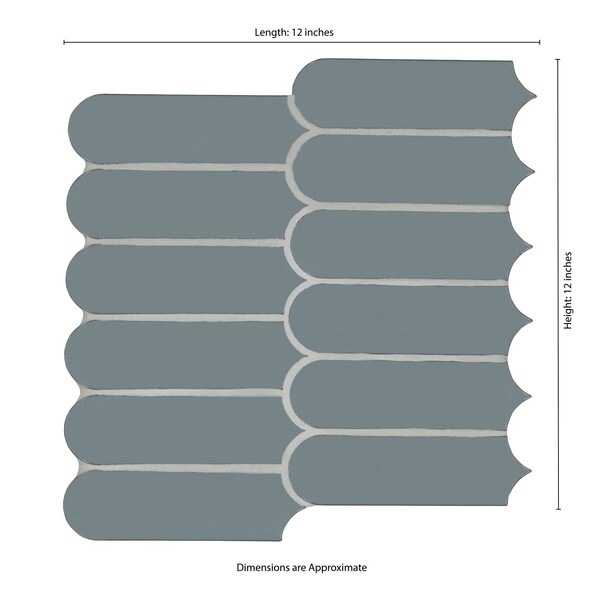 Msi Cielo Azul Scallop 12  in. X 12  in. Glossy Porcelain Mosaic Floor And Wall Tile, 15PK - ZOR-MD-0628