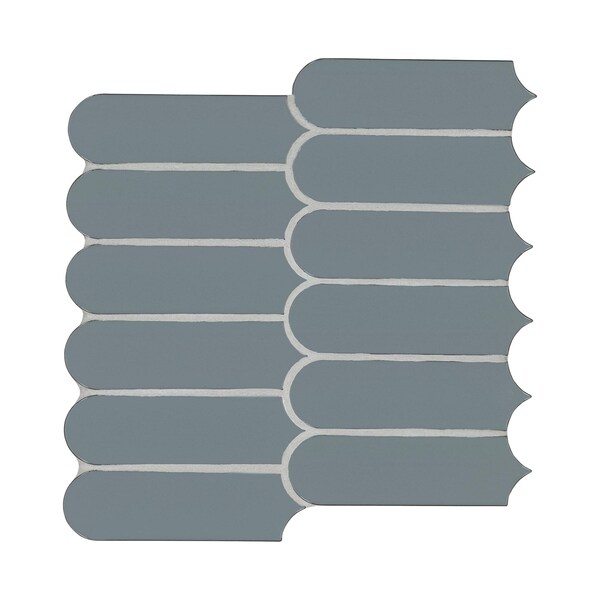 Msi Cielo Azul Scallop 12  in. X 12  in. Glossy Porcelain Mosaic Floor And Wall Tile, 15PK - ZOR-MD-0628