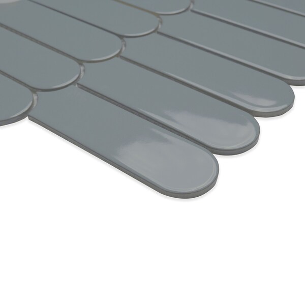 Msi Cielo Azul Scallop 12  in. X 12  in. Glossy Porcelain Mosaic Floor And Wall Tile, 15PK - ZOR-MD-0628