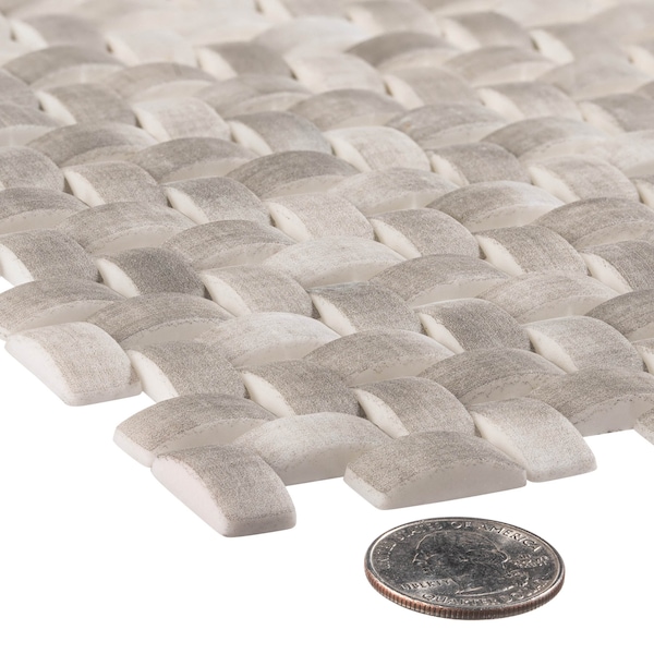 Andova Tiles SAMPLE Comfort 037 x 087 Glass Herringbone  Chevron Mosaic Wall Tile - SAM-ANDCOM322