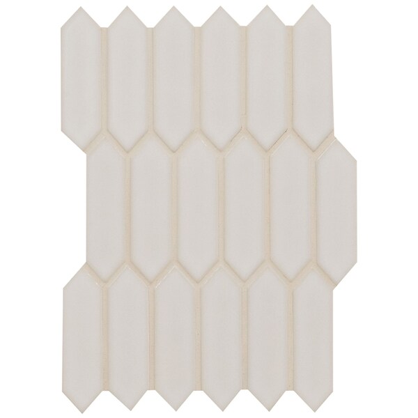 Msi Antique White Picket 1035 inX 1457 inGlossy Ceramic Mosaic Tile 10PK - ZOR-MD-0538