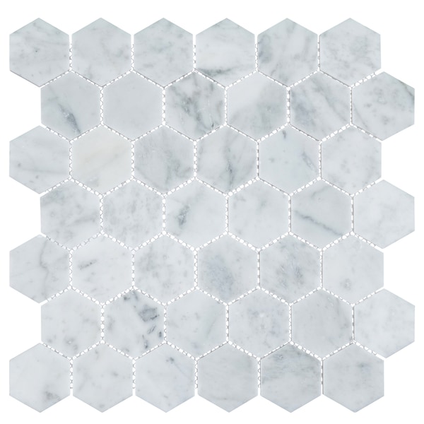 Andova Tiles SAMPLE Channing 2 x 2 Marble Honeycomb Mosaic Floor Use Tile - SAM-ANDCHA126