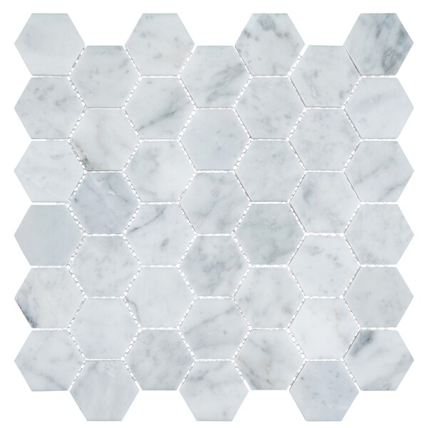 Andova Tiles SAMPLE Channing 2 x 2 Marble Honeycomb Mosaic Floor Use Tile - SAM-ANDCHA126