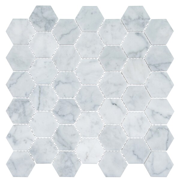 Andova Tiles SAMPLE Channing 2 x 2 Marble Honeycomb Mosaic Floor Use Tile - SAM-ANDCHA126