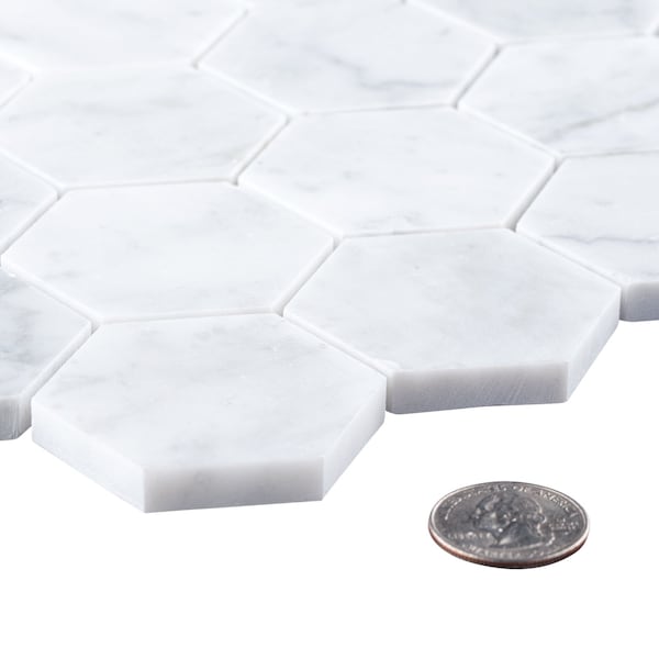 Andova Tiles SAMPLE Channing 2 x 2 Marble Honeycomb Mosaic Floor Use Tile - SAM-ANDCHA126