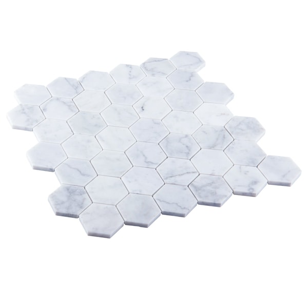 Andova Tiles SAMPLE Channing 2 x 2 Marble Honeycomb Mosaic Floor Use Tile - SAM-ANDCHA126