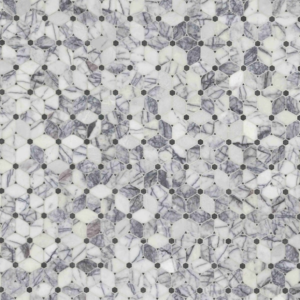 Msi Cecily Lilac Sample Polished Marble Mosaic Floor And Wall Tile - ZOR-MD-0613-SAM