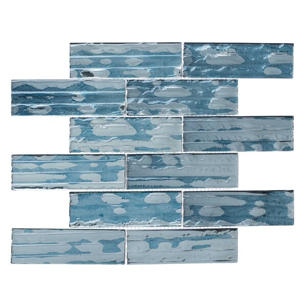 Andova Tiles ANDOVA TILES Pacifico 2" x 6" Glass Brick Joint Mosaic Wall Tile - ANDPAC506