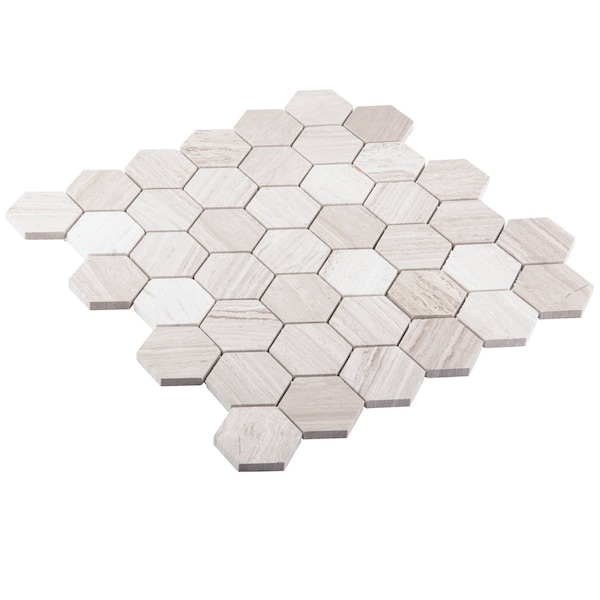 Andova Tiles ANDOVA TILES Channing 2" x 2" Marble Honeycomb Mosaic Floor Use Tile - ANDCHA129