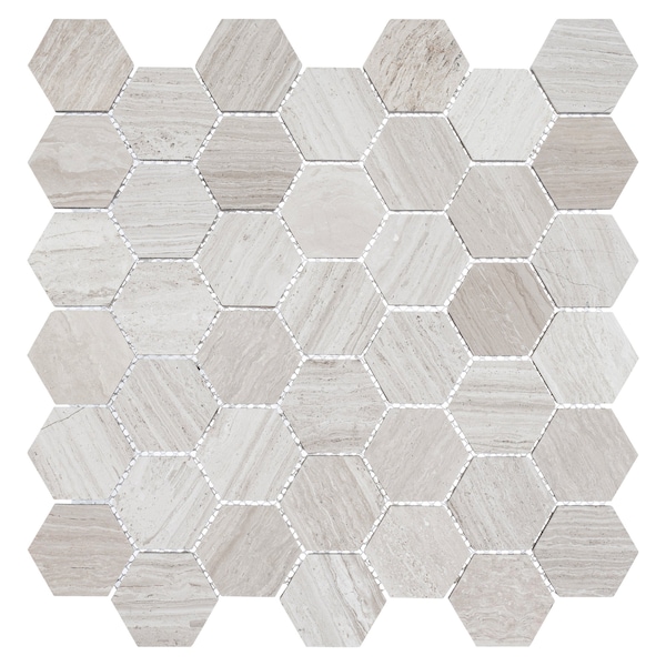 Andova Tiles ANDOVA TILES Channing 2" x 2" Marble Honeycomb Mosaic Floor Use Tile - ANDCHA129