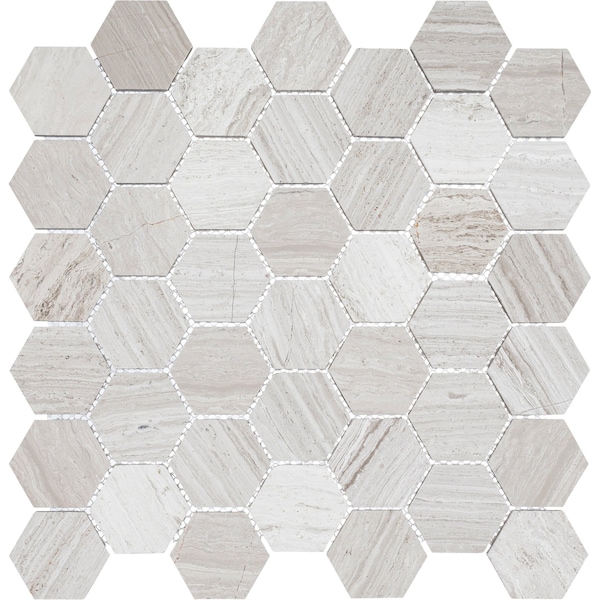 Andova Tiles ANDOVA TILES Channing 2" x 2" Marble Honeycomb Mosaic Floor Use Tile - ANDCHA129