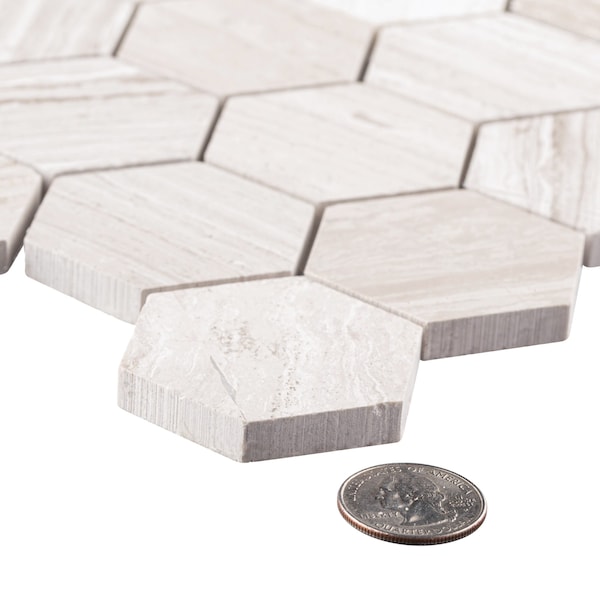 Andova Tiles ANDOVA TILES Channing 2" x 2" Marble Honeycomb Mosaic Floor Use Tile - ANDCHA129