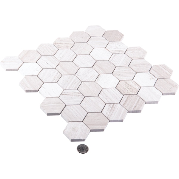 Andova Tiles ANDOVA TILES Channing 2" x 2" Marble Honeycomb Mosaic Floor Use Tile - ANDCHA129