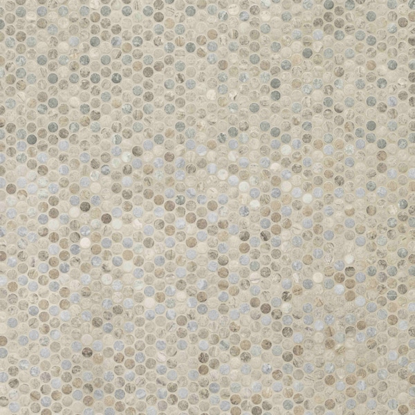 Msi Stonella Penny Round Sample Glossy Glass Mesh-Mounted Mosaic Tile, 1 sq ft - ZOR-MD-0558-SAM