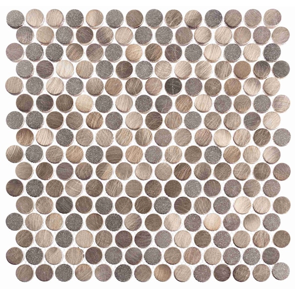 Andova Tiles ANDOVA TILES Orb 0.75" x 0.75" Metal Penny Round Mosaic Tile - ANDORB253