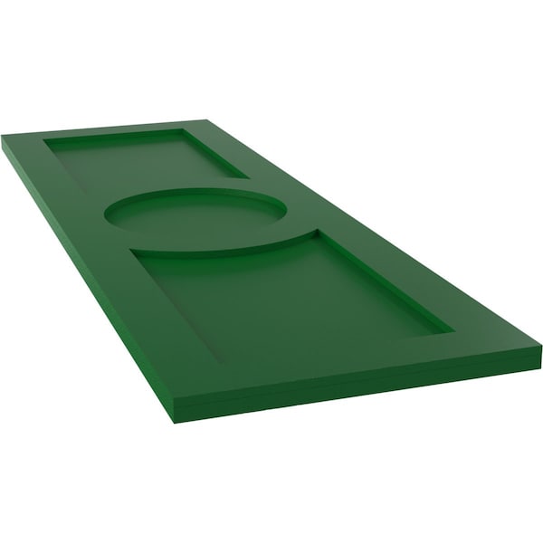 Ekena Millwork True Fit PVC Center Circle Arts & Crafts Fixed Mount Shutters, Viridian Green, 12W x 41H, PR - TFP001AC12X041HG