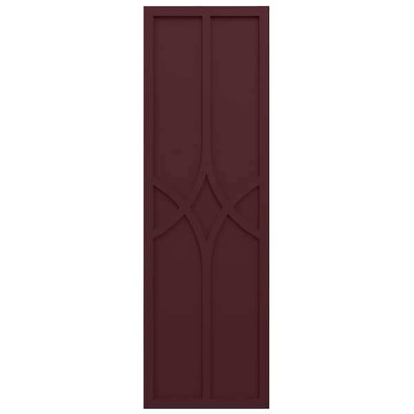 Ekena Millwork True Fit PVC Cedar Park Fixed Mount Shutters, Wine Red, 12W x 54H, PR - TFP001CP12X054WR