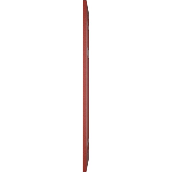 Ekena Millwork True Fit PVC San Juan Capistrano Mission Style Fixed Mount Shutters, Pepper Red, 15W x 32H, PR - TFP001SJ15X032MR