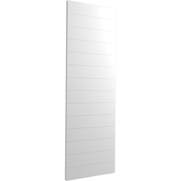 Ekena Millwork True Fit PVC Horizontal Slat Modern Style Fixed Mount Shutters, White, 12W x 38H, PR - TFP001HZ12X038WH