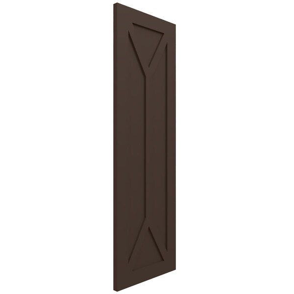 Ekena Millwork True Fit PVC San Carlos Mission Style Fixed Mount Shutters, Raisin Brown, 12W x 67H, PR - TFP001SC12X067TB