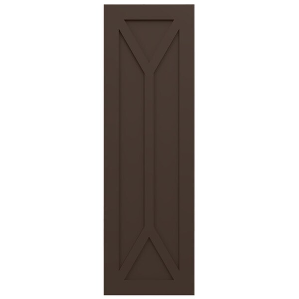 Ekena Millwork True Fit PVC San Carlos Mission Style Fixed Mount Shutters, Raisin Brown, 12W x 67H, PR - TFP001SC12X067TB