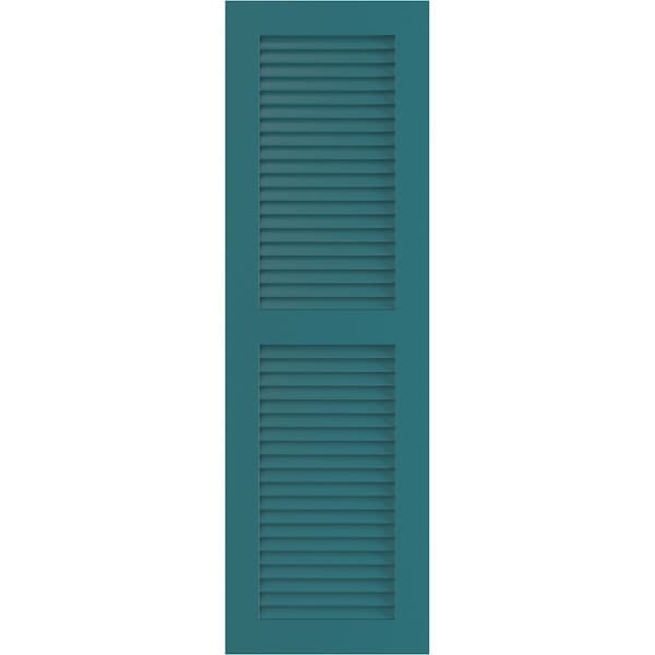 Ekena Millwork True Fit PVC, Two Equal Louver Shutters, Antigua, 12W x 78H, PR - TFP101LVF12X078AN
