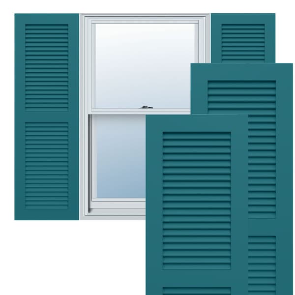 Ekena Millwork True Fit PVC, Two Equal Louver Shutters, Antigua, 12W x 78H, PR - TFP101LVF12X078AN